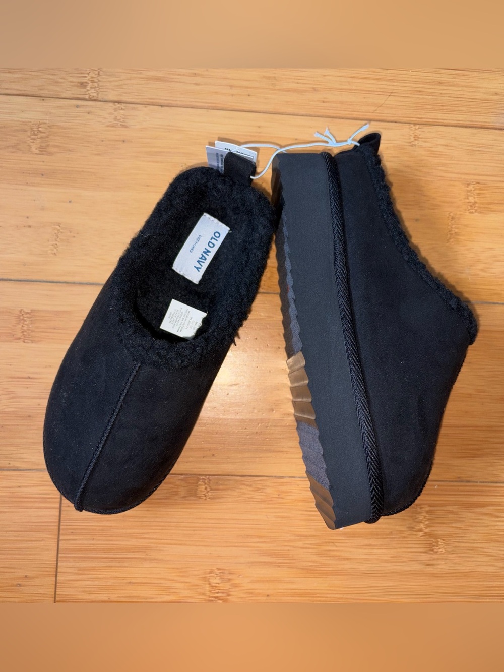 NWT Girl’s Size 1 Black Platform Slip On Shoes Clogs Mules #cozy #comfort